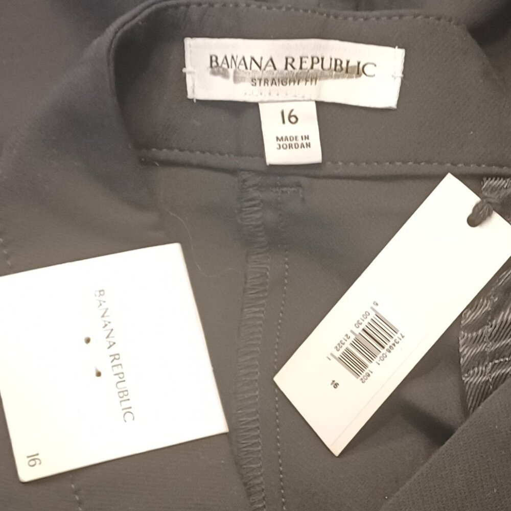 NWT Black sz 16 Banana Republic High Rise High Rise Straight City Stretch Pants - Picture 7 of 8